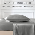 FreshCulture Satin Sheets Twin Size Bed Set - Image 3