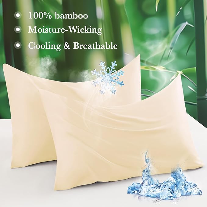 Curved Pillow Case Queen Size, Side Sleeper Pillow Cases Cover Cooling Rayon - Image 2