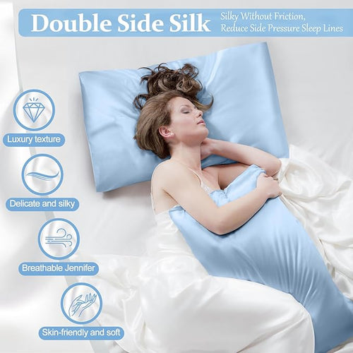 2 Pack 100% Pure Silk Pillowcase - Image 2