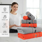 CASA COPENHAGEN X Line 6Pcs 100% Egyptian Cotton Large Designer Towels Gift - Image 3