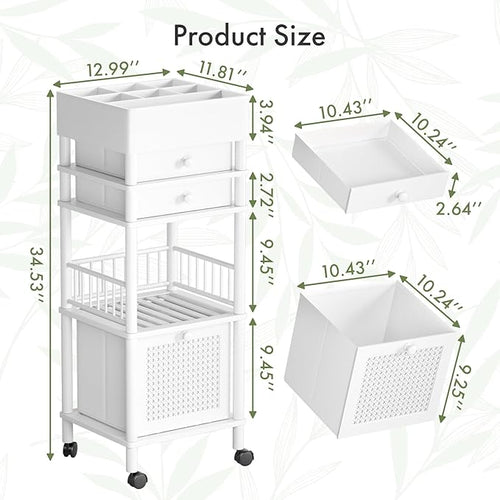 Amazer Bamboo Makeup Organizer Cart - Image 2