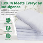 Towels N More 12 Pack 20x40 White Gym Towels, Small Bath Towels - Image 3
