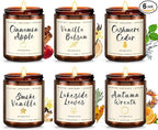 Candles for Home Scented, 6 x 3.5 oz Soy Wax & 150 Hours Long Lasting Fall by Unknown
