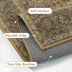 Brown 3x5 Area Rug Washable Vintage Carpet - Image 4