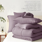 CozyLux King Size Comforter Set Dusty Purple - Image 5