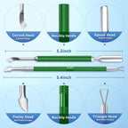 GA&EN 2PCS Metal Dark Green Cuticle Pusher and Cutter Remover Salon Quality - Image 2