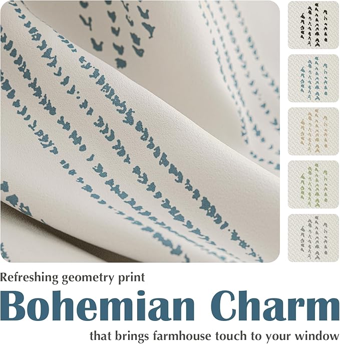 100% Boho Blackout Curtains 63 Inches Long - Image 4
