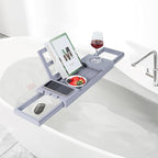 Utoplike Bathtub Tray Caddy Bamboo, Bathroom Organizer - Image 3