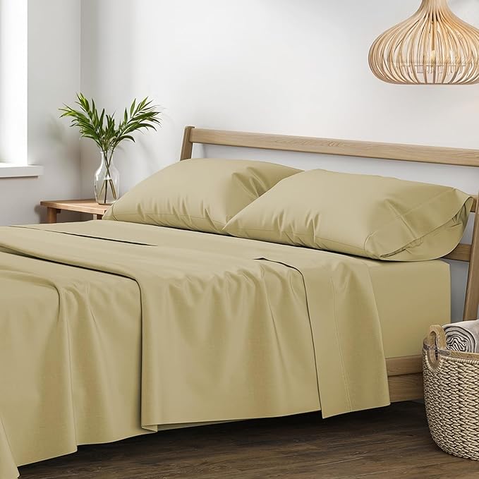 XOOX Linen 100% Egyptian Cotton Sheets California King Size by XOOXLinen