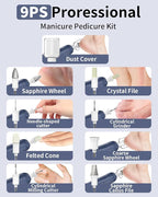Cordless Electric Nail File Set, Rechargeable Pedicure Tools - Image 6