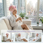 2 Pcs Ultra Absorbent Microfiber Hair Towel Wrap, Bow Tie Design Hair Drying - Image 7