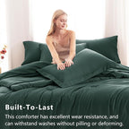 CozyLux Full Size Comforter Sets Forest Green, 7 Pieces Bed in a Bag Full - Image 3