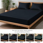 LINENWALAS Fitted Sheet Only Viscose Derived from Bamboo, Bottom Sheet - Image 4