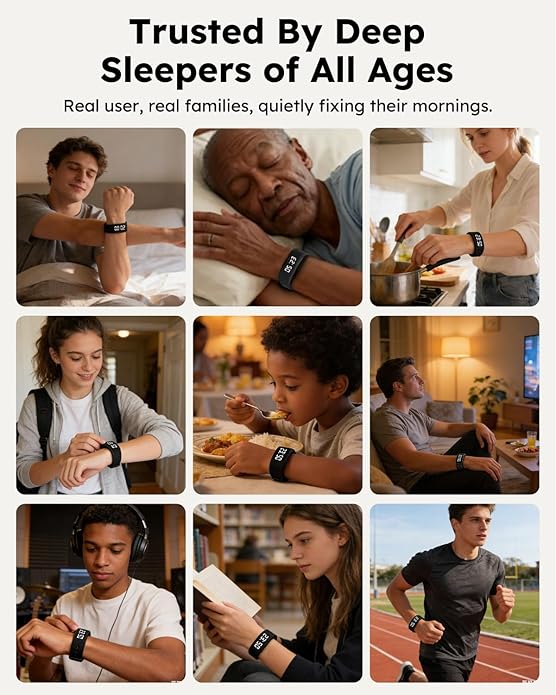 Vibrating Alarm Clock Watch for Heavy Sleepers, Silent Wake Up Bracelet & Smart - Image 6