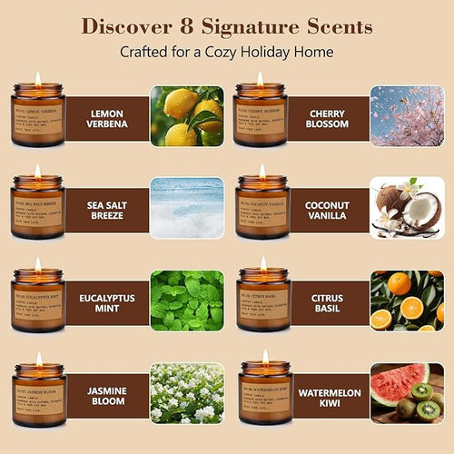 8 Pack Scented Candles for Home, Long Lasting Soy Wax Candle Gift Set, - Image 2