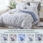 FADFAY Duvet Cover Set King/Cal King Floral Bedding Percale Cotton 600 TC - Image 5