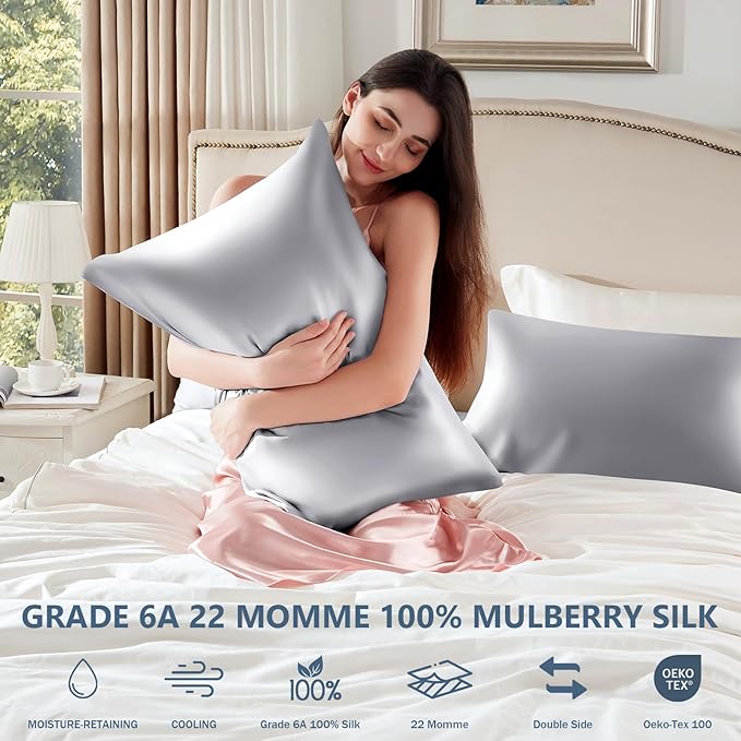 Silk Pillow Cases King Size 100% Mulberry Silk Pillowcase - Image 6