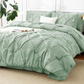 CozyLux Full Size Comforter Sets Sage Green, 7 Pieces Pintuck Bed in A Bag by CozyLux
