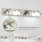 Brushed Nickel Vanity Lights for Bathroom, 4-Light Bathroom Light Fixtures Over - Image 6
