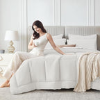 Sasttie Twin XL Comforter Set, 5 Pieces Twin XL Bed in a Bag, Complete Bedding - Image 9