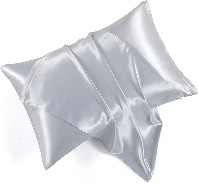 Satin Pillowcases with Zipper （20x36）, King Size Pillowcases Set of 2, Light by HommxJF