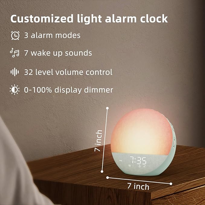 Sunrise Alarm Clock White Noise Machine: Natural Wake Up Light - Image 9