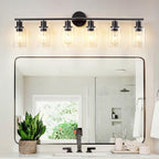 DLLT 6-Light Bathroom Light Fixtures: Black Modern Vanity Lights - Image 5