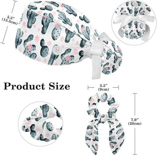 Adjustable Brown Dachshund Dog Blue Surgical Scrub Cap - Image 2