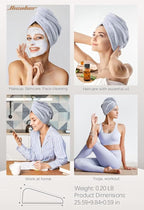 Hicober Microfiber Hair Towel Wrap, Fast Drying Hair Towels - Image 6