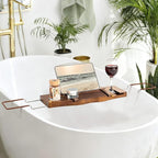Teak Bathtub Tray Expandable Bathroom Tray - Image 5