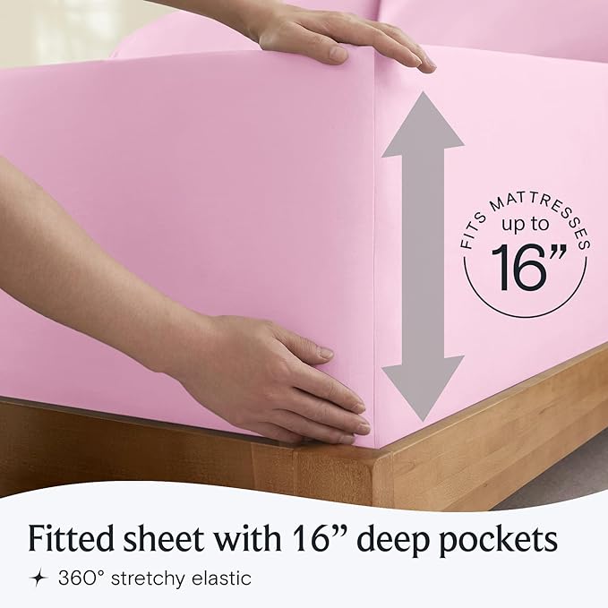 LuxClub 5 PC Sheet Set Bed Sheets Deep Pockets 16" Eco Friendly Wrinkle Free - Image 6
