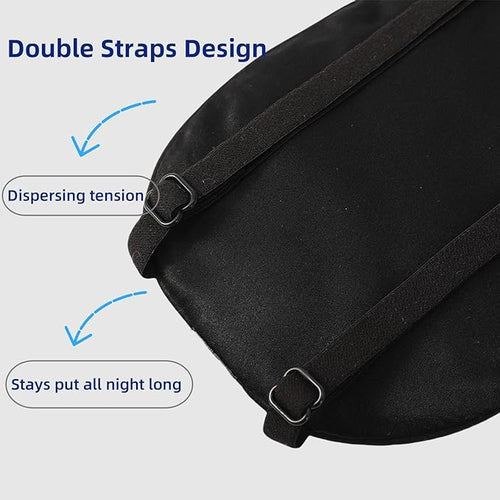 ALASKA BEAR Sleep Mask 2 Straps, Mulberry Silk, Twin Thin Elastic Bands Stay - Image 2