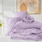CozyLux Full Size Comforter Sets Lavender, 7 Pieces Bed in A Bag Light Purple - Image 6