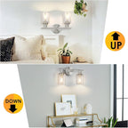 FOLKSMATE Bathroom Light Fixtures, 2-Light Brushed Nickel Vanity Light - Image 5