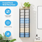 Towel Racks for Bathroom Wall Mounted, 3 Bar Wall Towel Rack for Rolled Towels - Image 3