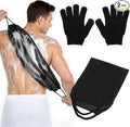 2 Pack Exfoliating Back Scrubber Bath Gloves Set Washcloth Back Scrubber Set by Unknown