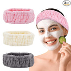 Microfiber Spa Headband 3-Pack, Soft Terry Cloth Headband by Unknown