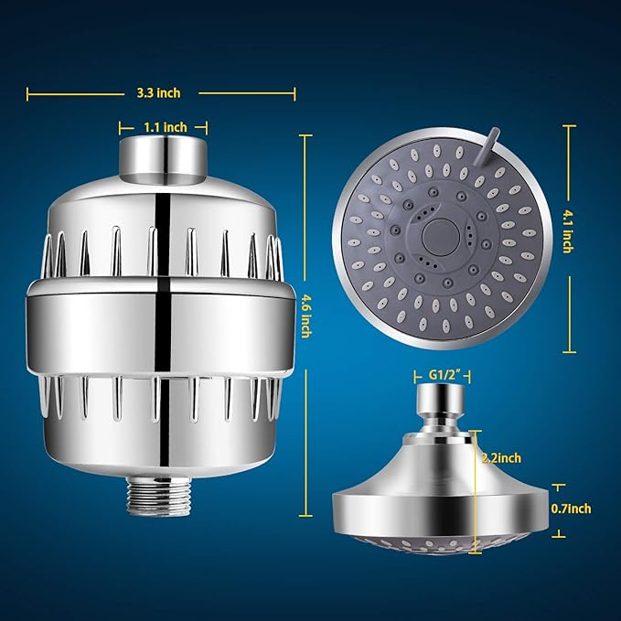 FEELSO Shower Head and 15 Stage Shower Filter Combo, High Pressure 5 Spray - Image 5