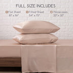 MR&HM Satin Bed Sheets, Full Size Sheets Set - Image 7