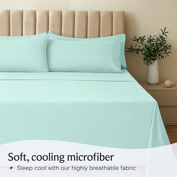LuxClub 3 PC Twin XL Sheet Set, Deep Pockets Wrinkle Free Cooling Bed Sheets - Image 3