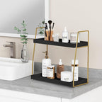 Forbena Black and Gold Bathroom Organizer Countertop, 2 Tier Counter Organizer - Image 4