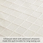 Yiran California King Size Beige Quilt Set Lightweight Oversized Bedspread - Image 5