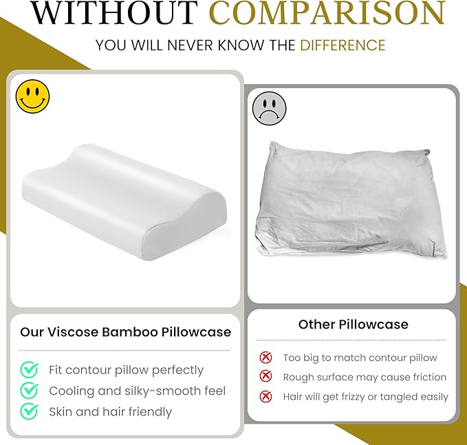 Cooling Contour Pillowcase- Rayon Derived from Bamboo Contour Cervical Neck - Image 2