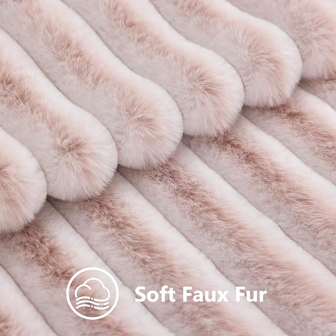 decorUhome Summer Cozy Faux Fur Throw Pillow Covers 18x18 Set of 2 Decorative - Image 3