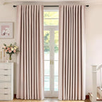 jinchan Chenille Blackout Curtains 84 Inches Long 2 Panels Light Pink Thermal - Image 6