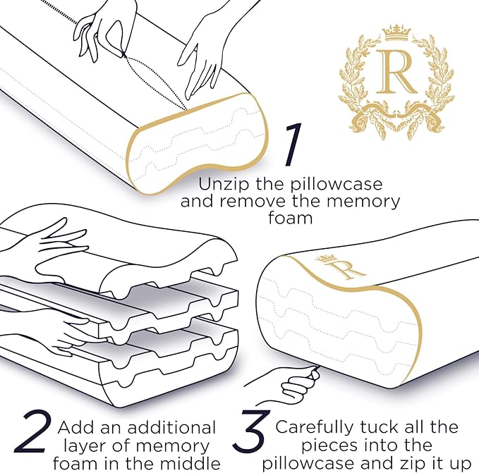 Memory Foam Pillow, Cervical Pillow 4-Layer Queen, Contour Pillow, Side Sleeper - Image 9
