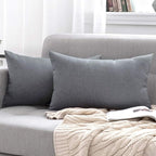 MIULEE Pack of 2 Decorative Outdoor Solid Waterproof Throw Pillow Covers Faux - Image 7
