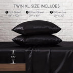 MR&HM Satin Bed Sheets, Twin XL Size Sheets Set - Image 7