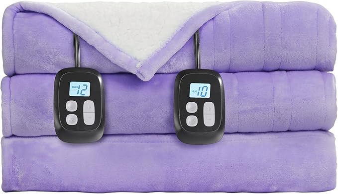 LaffyLo Electric Heated Blanket Queen Size 84 x 90, Dual Control, Fast Heating - Image 6
