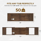 Venusmiles Teak Bathtub Tray Caddy, Foldable Bath Tray - Image 5